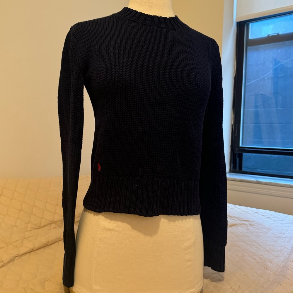 Navy Cotton sweater, Polo Ralph Lauren. Worn, in good condition
